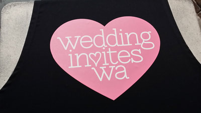 Ink Splash Screen Print, Custom Aprons, Wedding Invites WA, Custom Design